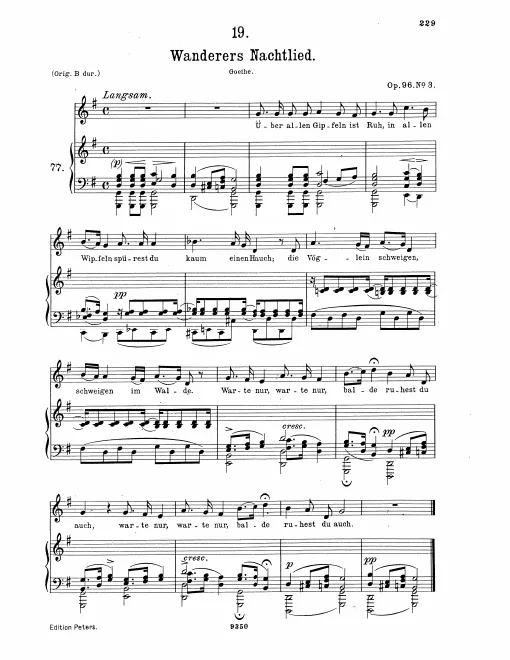 Complete Score ("Very low voice", transposed to )