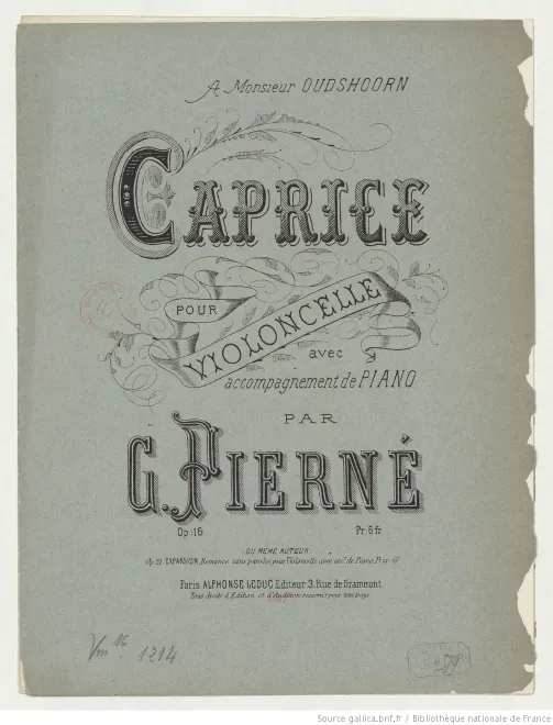First page of Caprice pour violoncelle avec accompagnement de piano