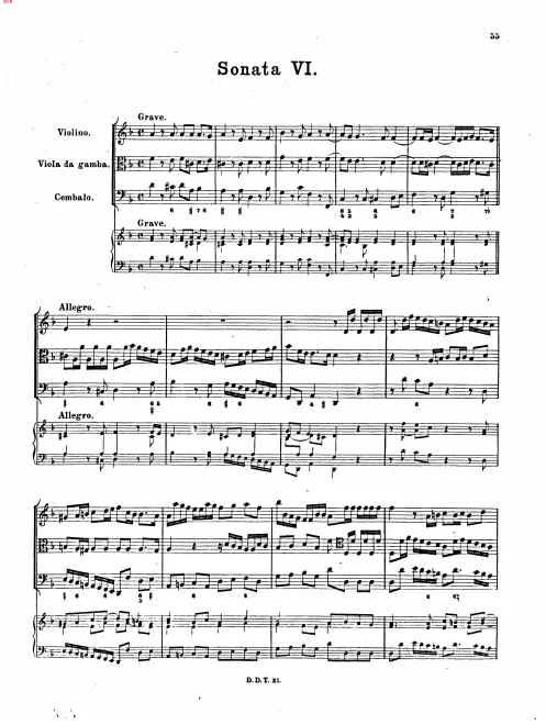 First page of Trio Sonata in D minor