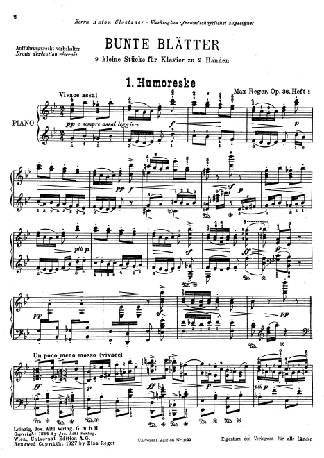First page of 9 Bunte Blätter, Op.36