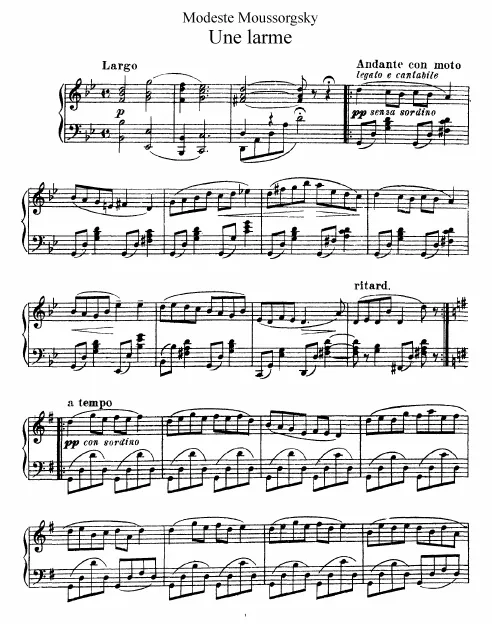 First page of Une larme