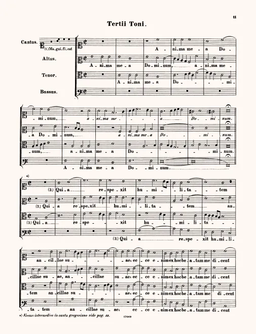 First page of Magnificat tertii toni
