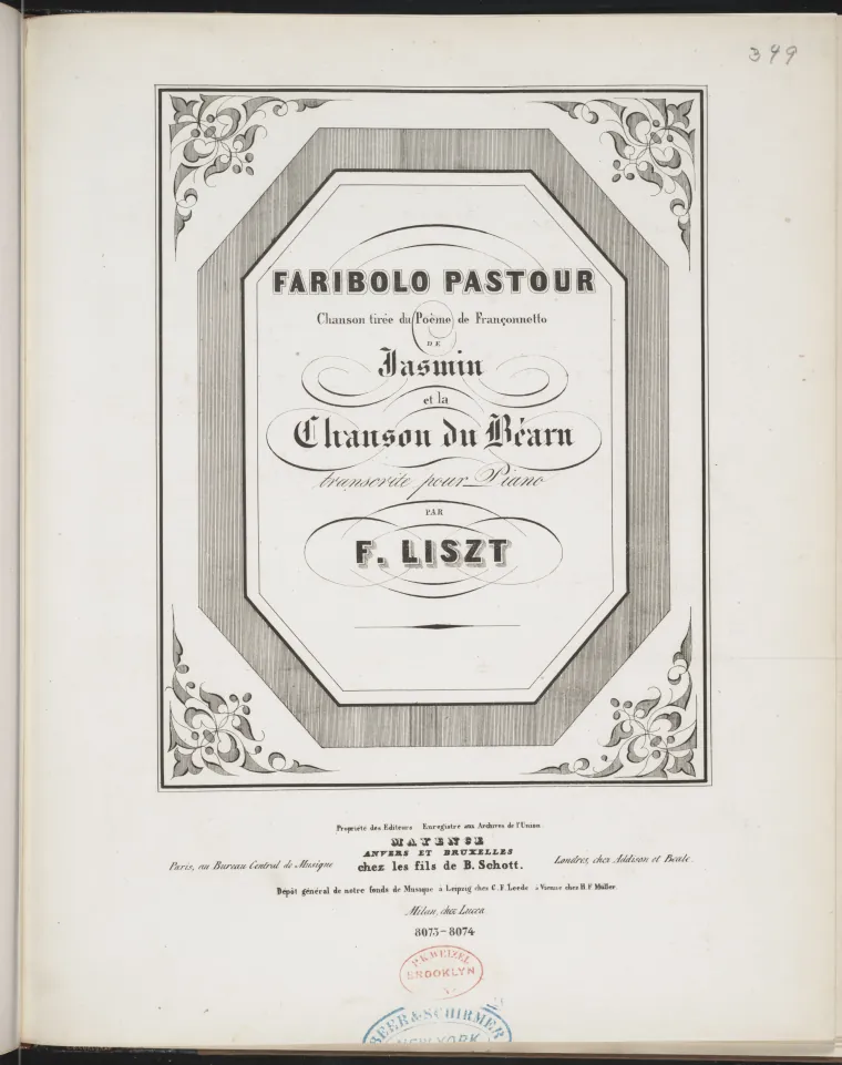 First page of Chanson du Béarn