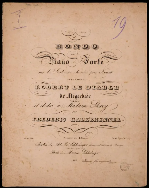 First page of Rondeau sur la sicilienne dans l'opéra Robert le Diable de Meyerbeer
