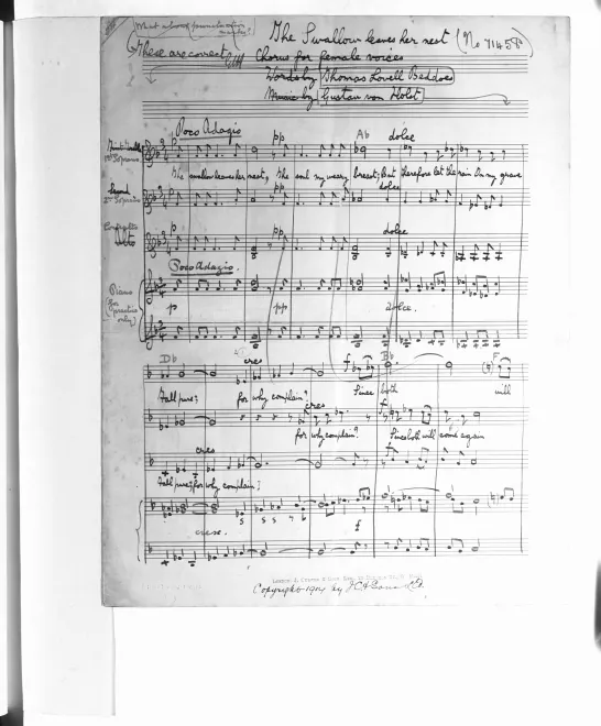 First page of The Swallow leaves her nest