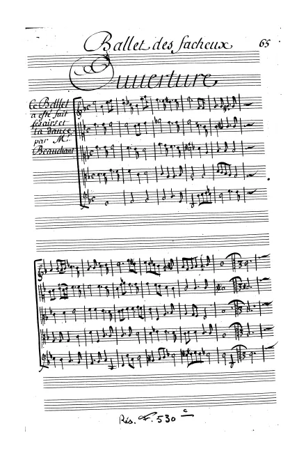 First page of Ballet Les Fâcheux, LWV 16