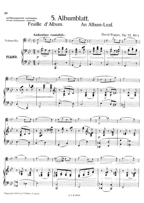 First page of 2 Pieces for Cello and Piano