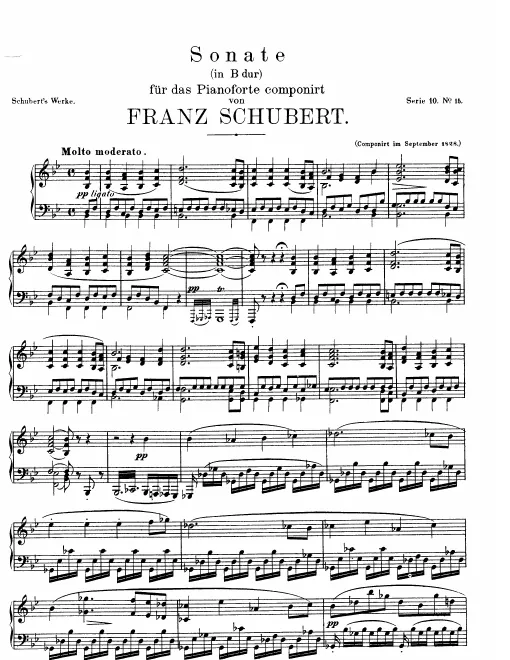 First page of Piano Sonata in B-flat major