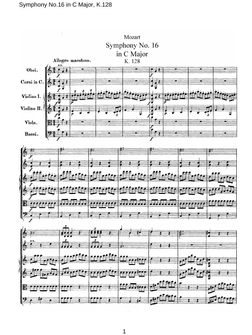 First page of Symphony No.16