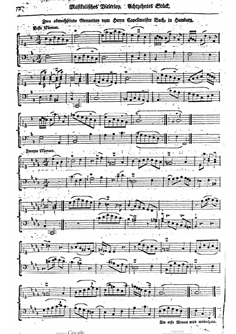 First page of Menuet in F major
