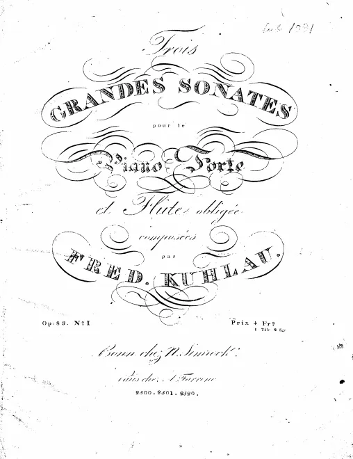 First page of 3 Flute Sonatas, Op.83