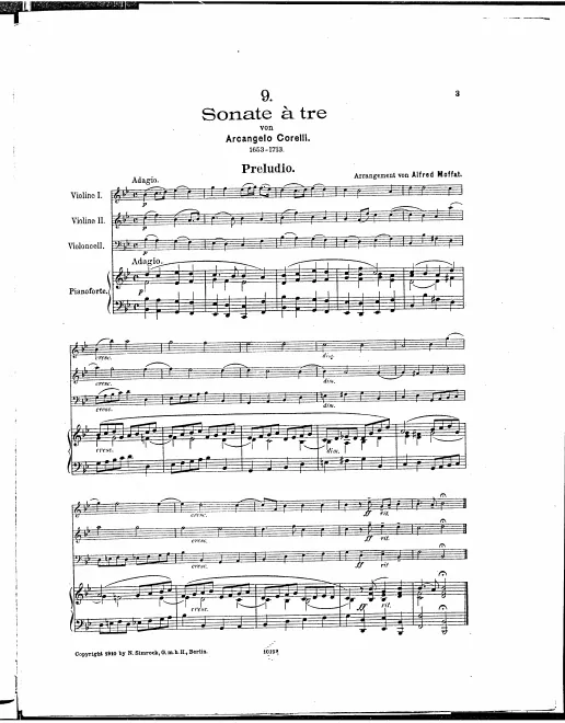 First page of Trio Sonata in B-flat major