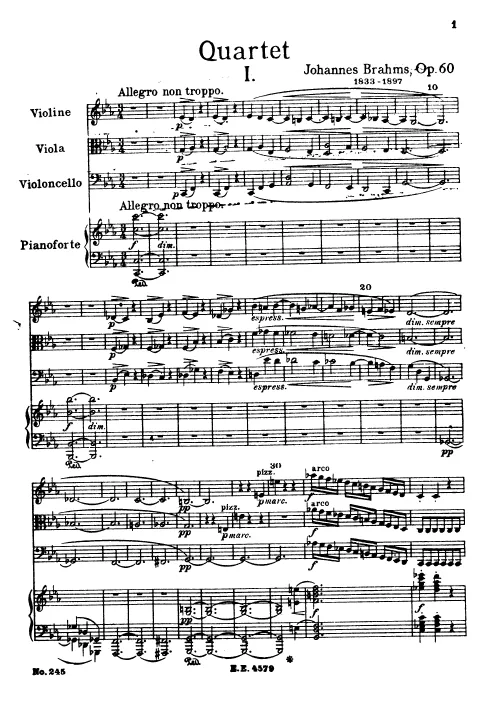 First page of Piano Quartet No.3