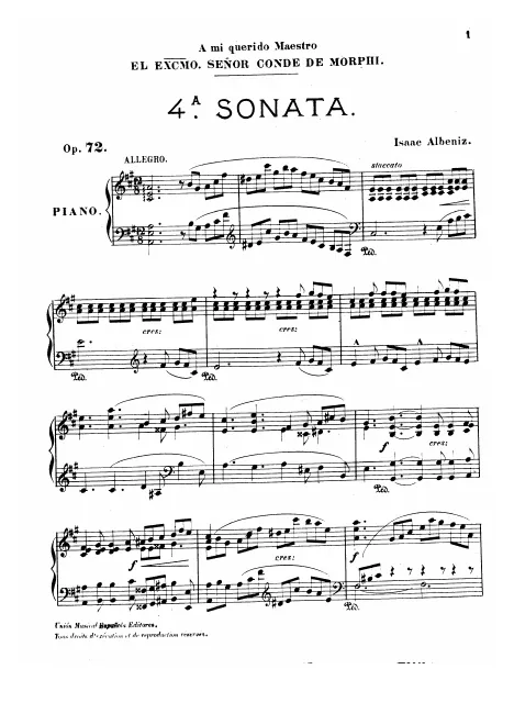 First page of Piano Sonata No.4 in A major