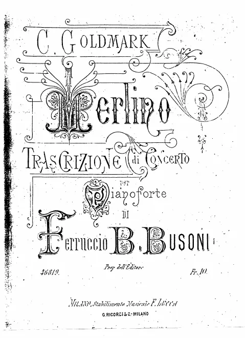 First page of Trascrizione di concerto sopra motivi dell’opera "Merlino"