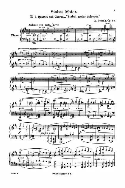 First page of Stabat mater