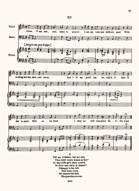 First page of Cease, O My Sad Soul