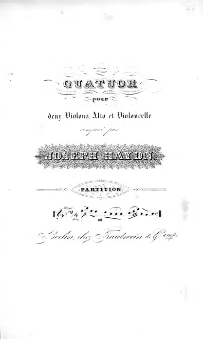 First page of String Quartet in B-flat major