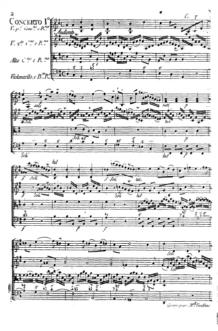 First page of Concerto Grosso in D major