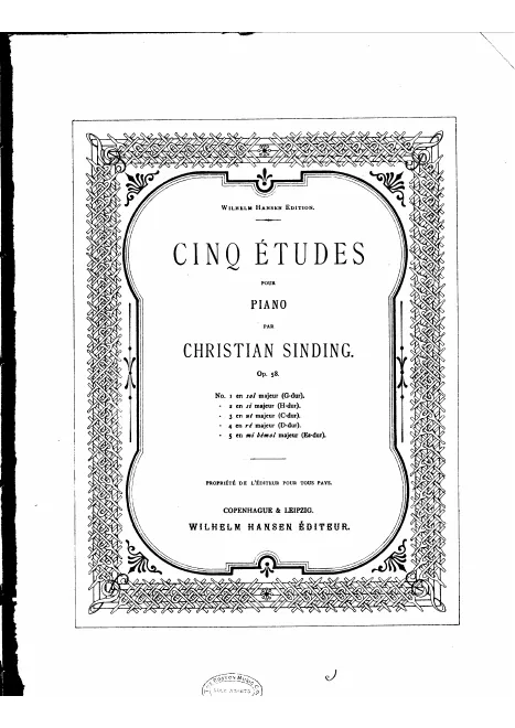 First page of 5 Etudes