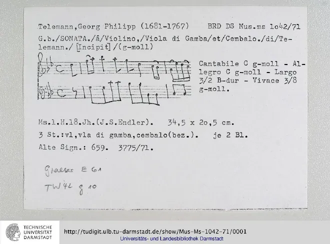 First page of Trio Sonata