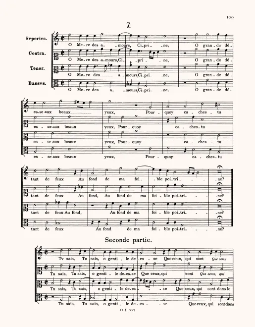 First page of O mere des amours Ciprine