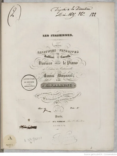 First page of Les Italiennes