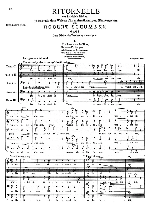 First page of Ritornelle in canonischen Weisen