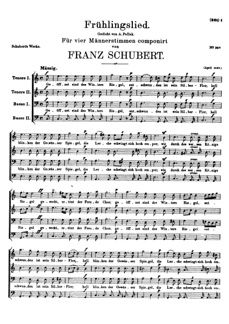First page of Frühlingslied, D.914