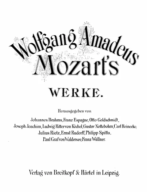 First page of Wolfgang Amadeus Mozarts Werke