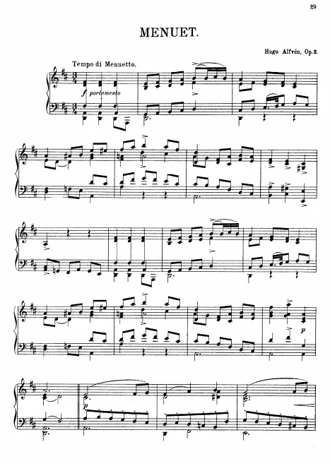 First page of Menuet