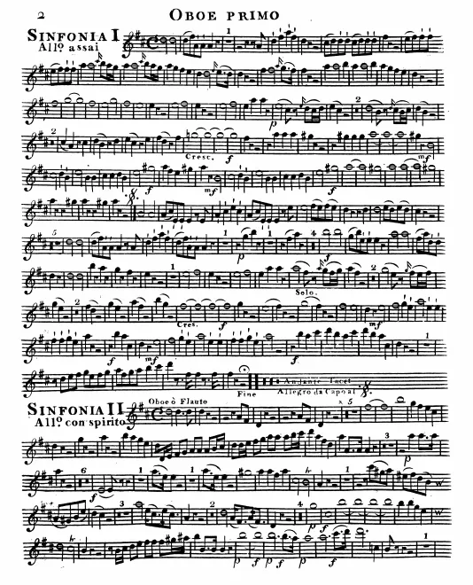 First page of Symphony in D major