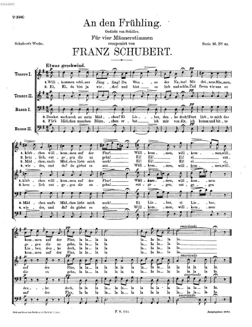 First page of An den Frühling