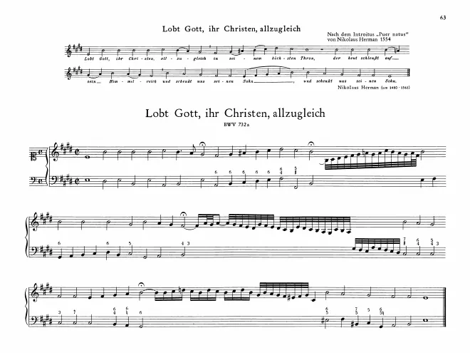 Lobt Gott, ihr Christen allzugleich, BWV 732a