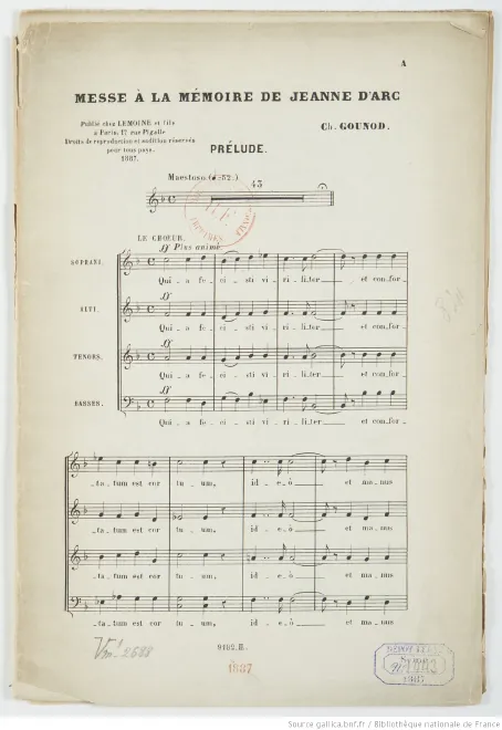 First page of Messe à la mémoire de Jeanne d’Arc