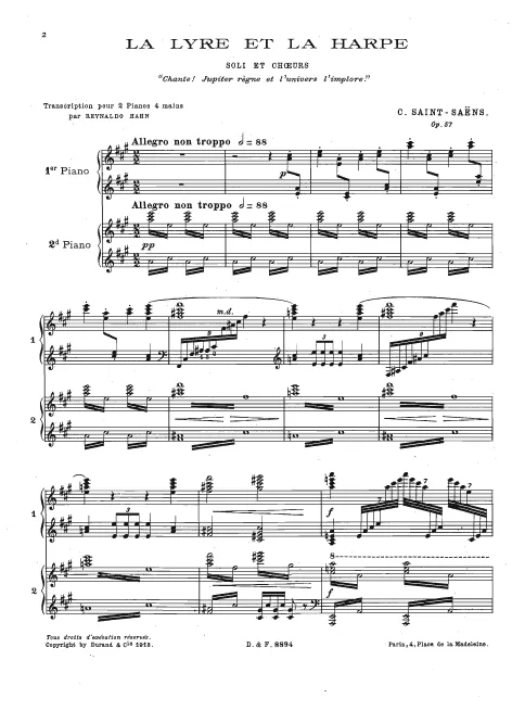 First page of La lyre et la harpe