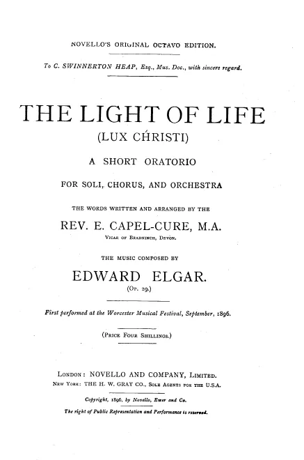 First page of The Light of Life