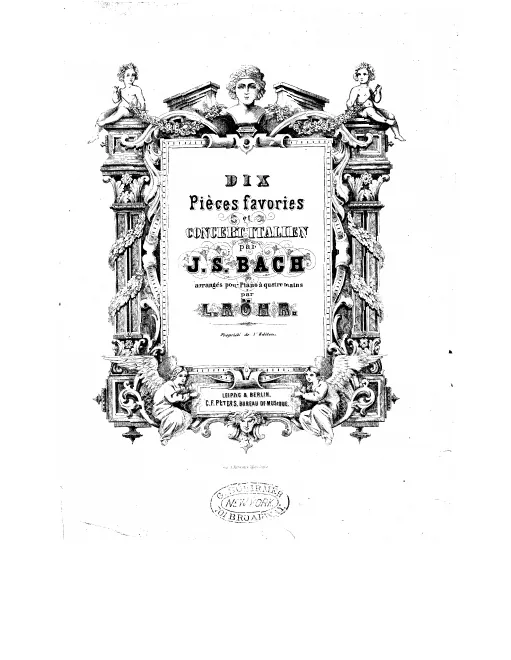 First page of 10 Pièces favories (sic) et Concert italien