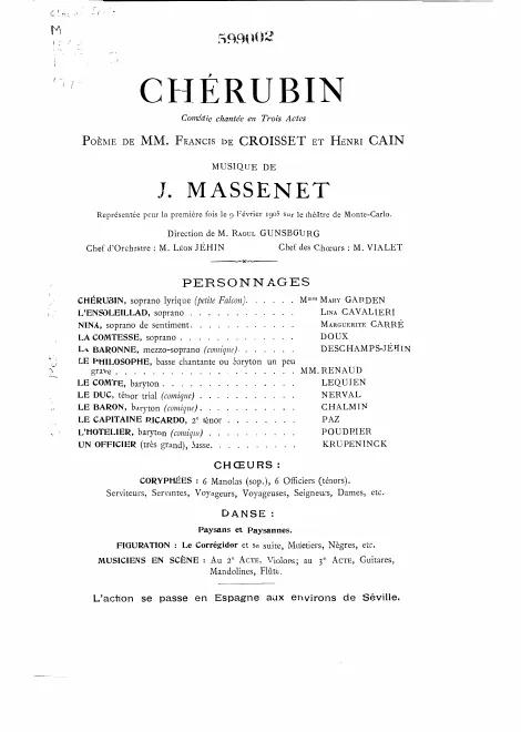 First page of Chérubin