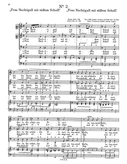 First page of Frau Nachtigall mit süssem Schall