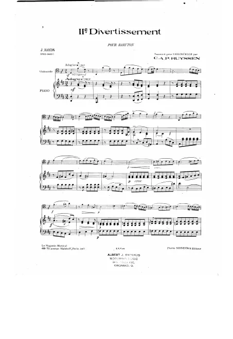 First page of Baryton Trio