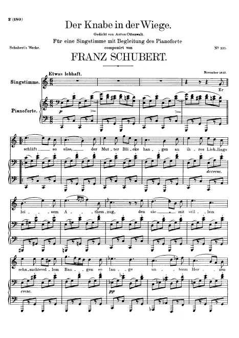 First page of Der Knabe in der Wiege