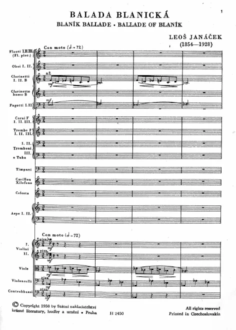 First page of Balada Blanická