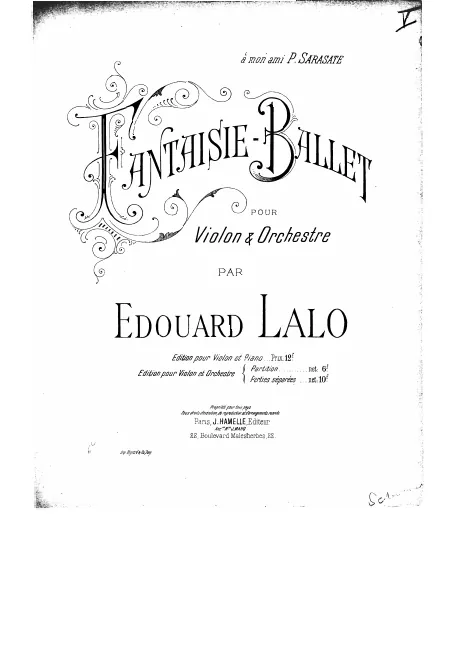 First page of Fantaisie-ballet