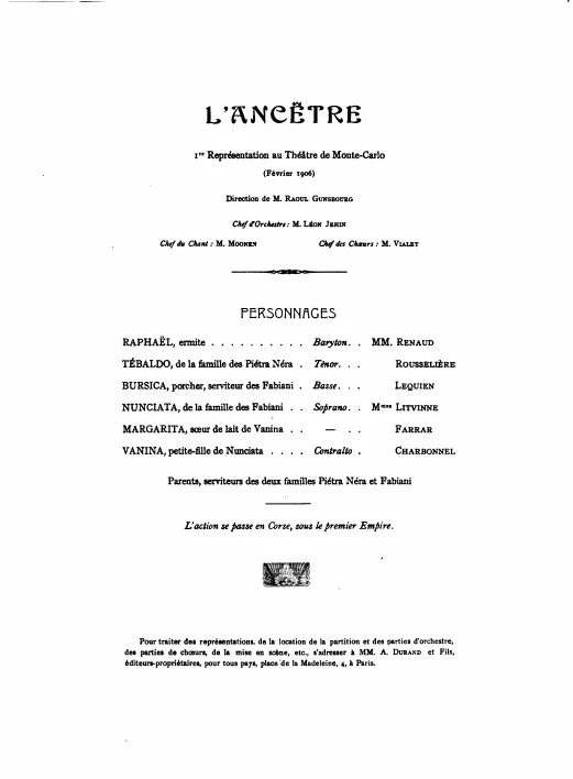 First page of L'ancêtre