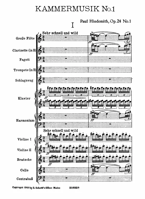 First page of Kammermusik No.1
