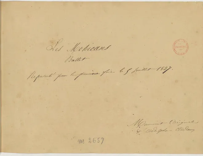 First page of Les Mohicans