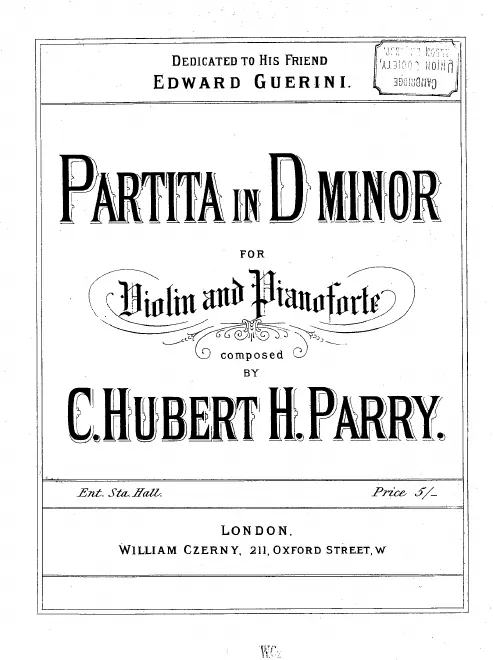 First page of Partita in D minor