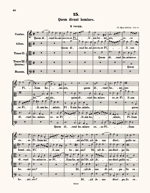 First page of Quem dicunt homines