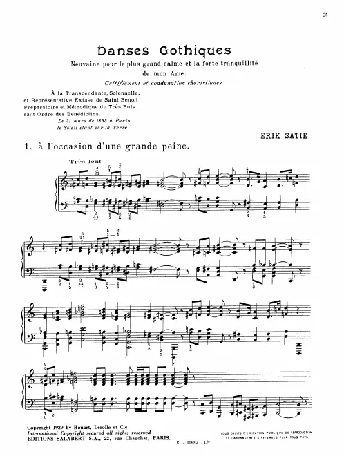 First page of Danses gothiques